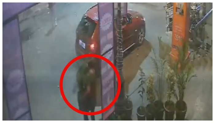 Social media shocked to see CCTV visuals on woman came in a BMW at 12 pm and took away a flower pot 