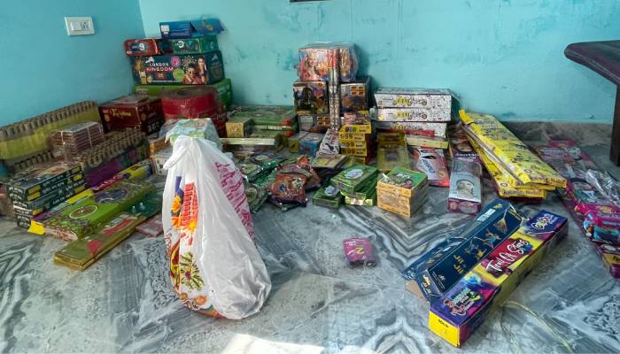 techie opens a temporary firecracker shop for Diwali  