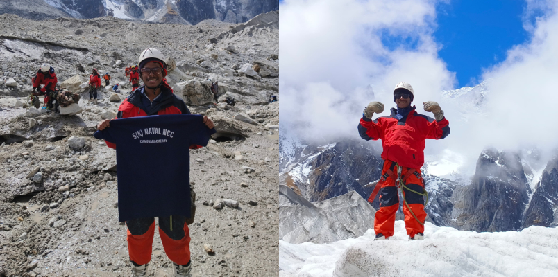 Elnath Reji NCC Cadet from St Thomas College Palai attended himalayan mountaineering camp