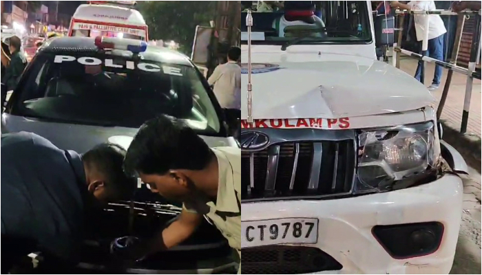 Chief Minister pinarayi's 5 escort vehicles collided in Vamanapuram junction trivandrum