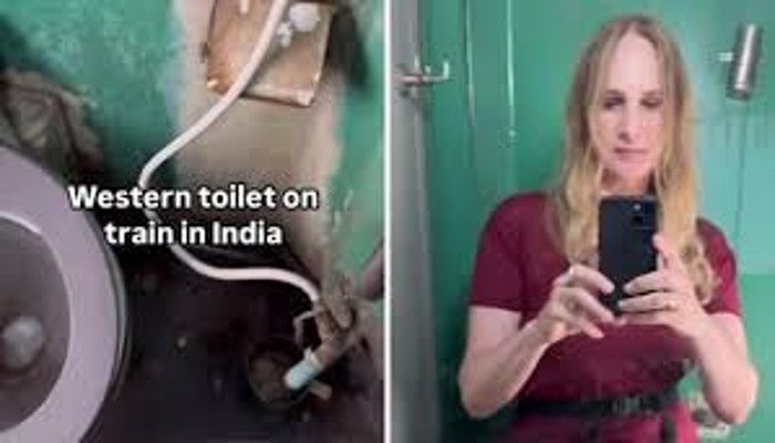 US woman tourist shows poor condition of toilet on Indian train, sparks debate (WATCH) shk