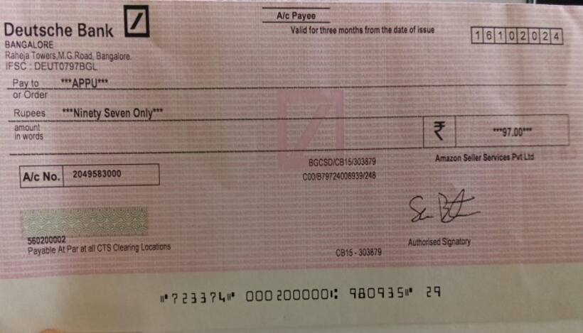 HILARIOUS! Man claims Amazon sent him a Rs 97 refund as cheque, viral post leaves Internet in splits