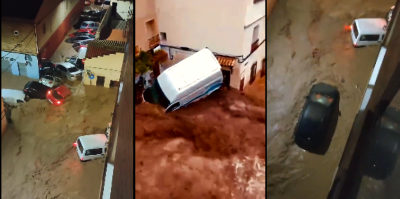 cars swept away roads turn into rivers several missing in torrential rain in Spain visuals out