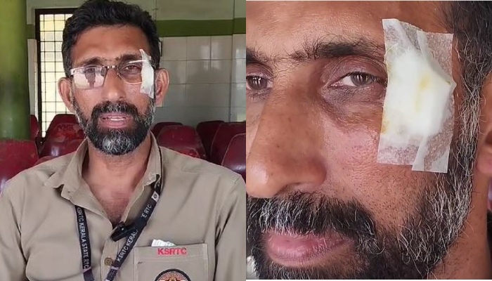  Stone pelting at KSRTC nilambur depot; security guard who tried to stoped was brutally beaten up by drunkard