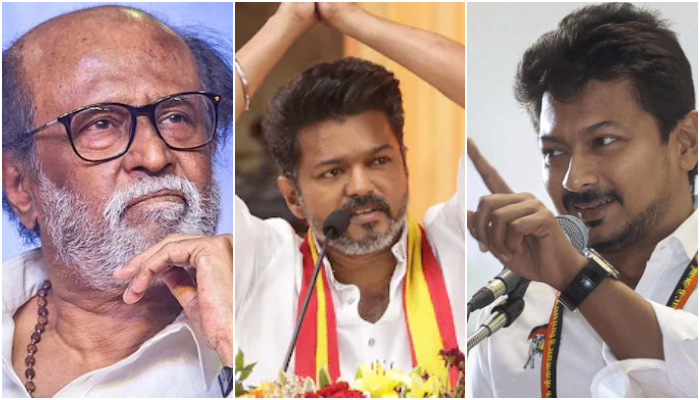 Political war in Tamil Nadu  Rajinikanth praised the film star and tvk chairman vijay