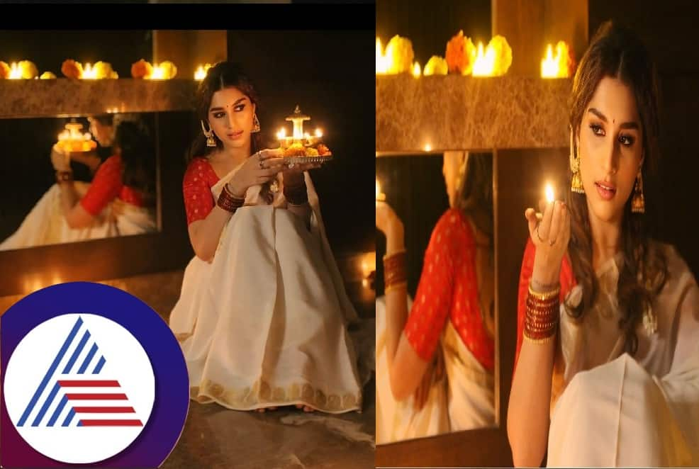 Actress Aradhana Ram wishes for diwali with diyas pav