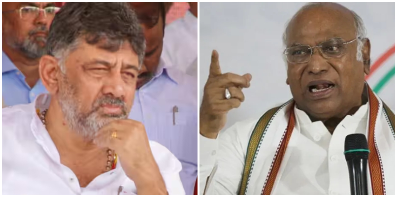 Shakti scheme will not be revised Mallikarjun Kharge criticizes DK Shivakumar on stage