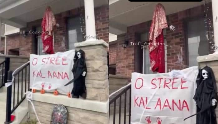 stree themed Halloween decoration in Canada home 