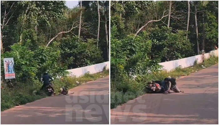 mother and son injured after hit scooter by drunkard In Kollam