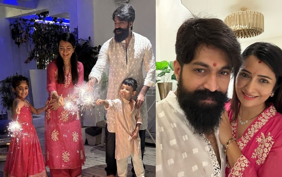 Rocking Star Yash celebrated Deepavali with family pav