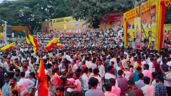 Belagavi Peoples Celebrated Kannada Rajyotsava by Hoisting the Flag at Midnight gvd