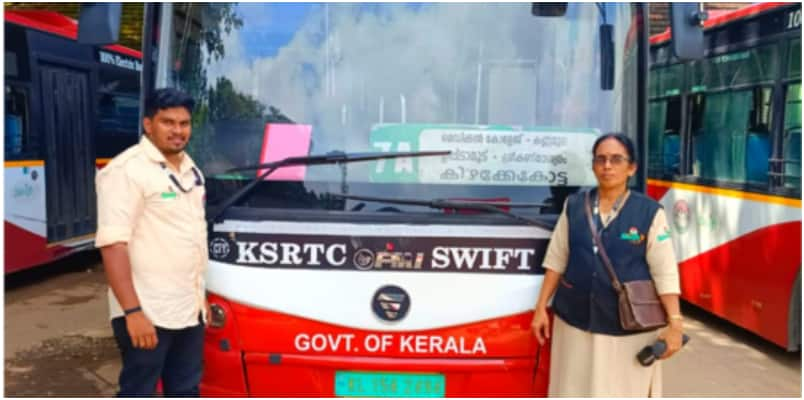 ksrtc latest news mother conductor son driver in tvm ksrtc swift