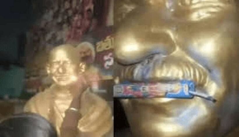On camera, teens set off firecrackers inside mouth of Mahatma Gandhi's statue in Hyderabad; detained (WATCH)