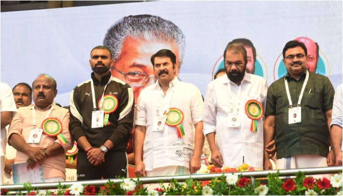  Kerala State School Sports Meet 2024 officially inaugurated in kochi maharajas college ground olympian pr sreejesh lighted the torch