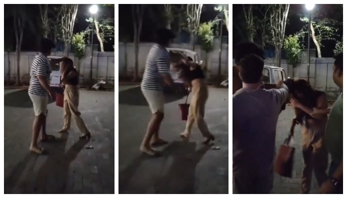 video of a Man grabs woman s hair and slaps her in front of locals gone viral 