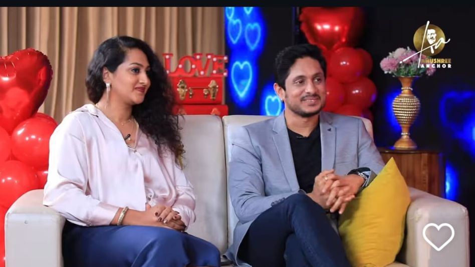 Ajay Rao and wife Sapna Ajay on anchor Anushree show roo