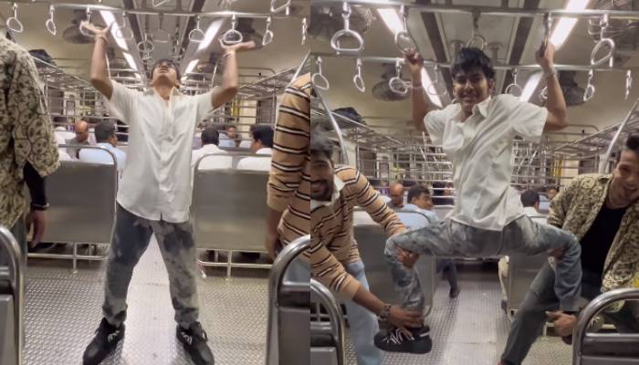 stunt in Mumbai local train video went viral  