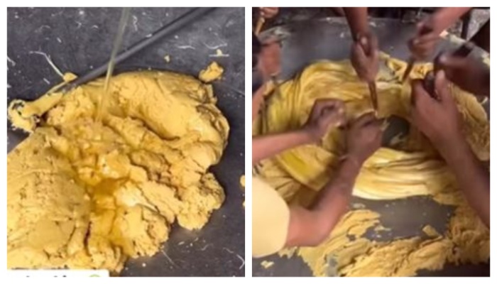 unhygienic process of making soan papdi viral video 