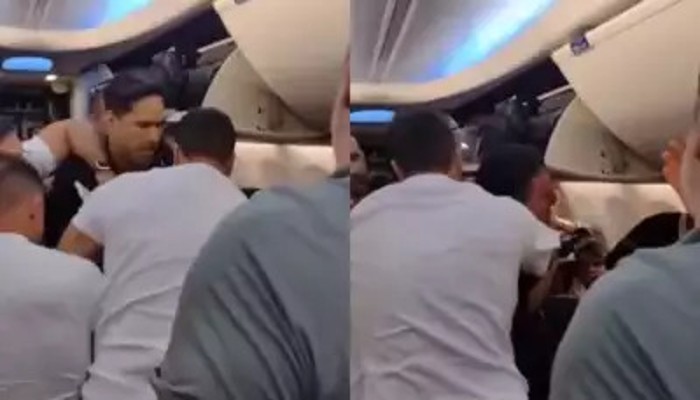 Mid-air horror as flyer wields plastic knife, tries to take crew hostage & open emergency door (WATCH) shk