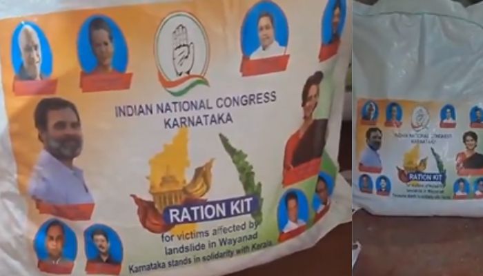 Distribution of Karnataka food kit in Wayanad Lok Sabha constituency san