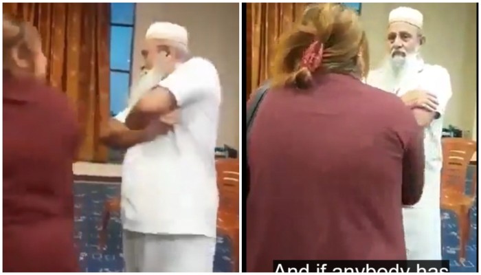 Woman slaps, fiercely confronts Muslim preacher in Britain who sent nudes to her daughter (WATCH) shk