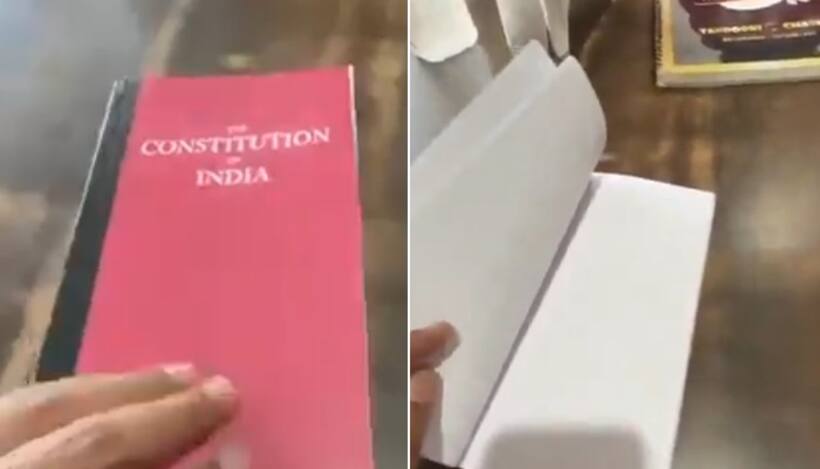 'Did Ambedkar give India only cover?': BJP blasts Congress over 'blank' Constitution copies (WATCH)