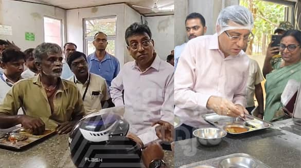 BBMP Chief Commissioner Tushar Girinath ate Indira Canteen meal in Bengaluru sat