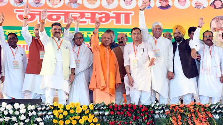 UP CM Yogi Adityanath campaigns for NDA BJP candidates in Mirapur Kundarki Ghaziabad byelections AKP