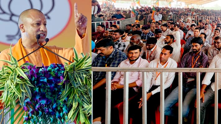 UP CM Yogi Adityanath campaigns for NDA BJP candidates in Mirapur Kundarki Ghaziabad byelections AKP