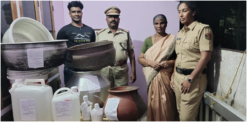 Excise arrested a woman with 13 litres of country liquor in Pathanamthitta Ranni