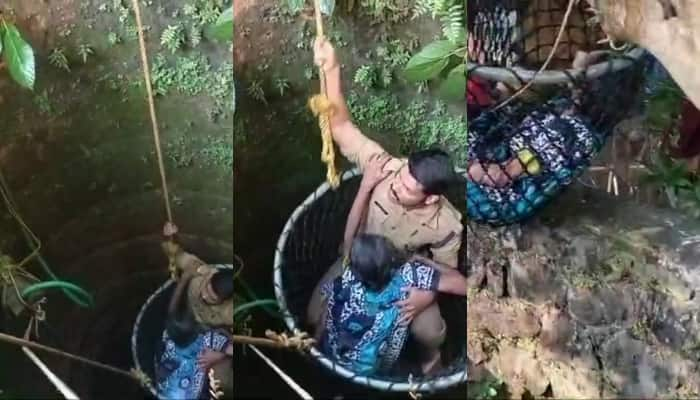 Fireforce rescued a housewife who fell into a 50 feet deep well in thrissur