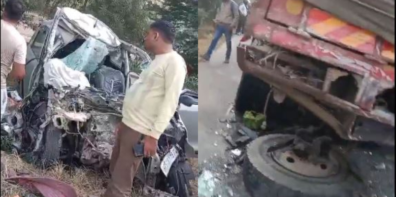 Five members of a family killed in road accident car rams into truck 