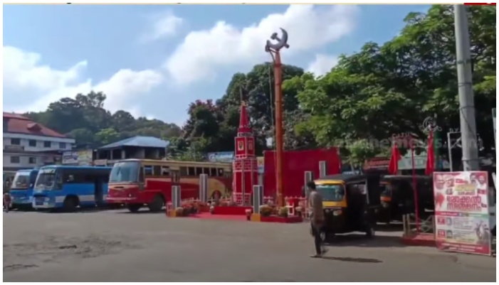 Built a martyr memorial by encroaching bus stand in idukki and driver beaten for a passenger touching it 