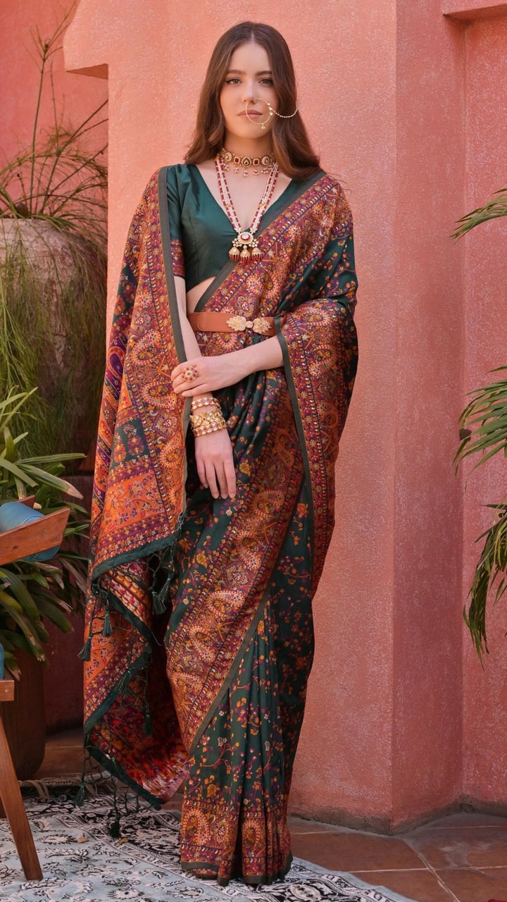 Pashmina Saree Designs for Office Wear which gives lady boss look