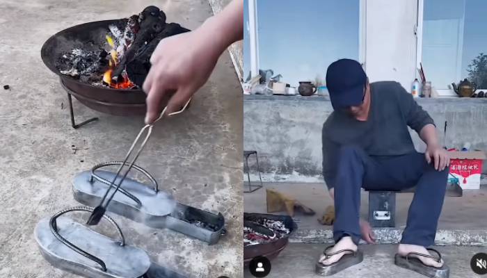 winter special slipper uses coals video went viral 