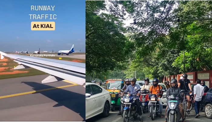 Not only road Bengaluru Airport runways experience traffic jam ckm