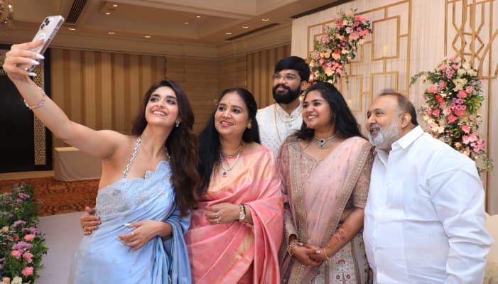 producer ravi daughter nimisha wedding reception pics viral ans