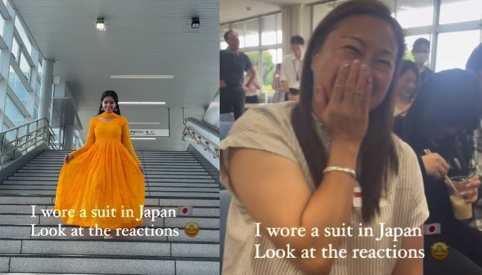 indian woman wearing suit in Japan video 