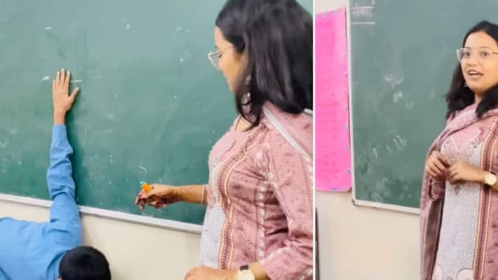 Delhi Primary School Teacher sapna bhatia Classroom Activity measure height Goes Viral tvk