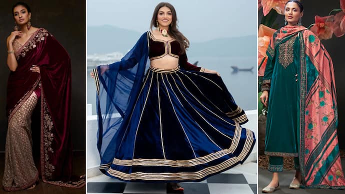 Velvet Salwar Suits to Sarees and Lehenga Trendy New Designs for Winter