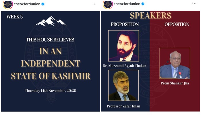 Oxford Union under fire for 'Independent State of Kashmir' debate, speaker's 'terror ties' sparks row shk