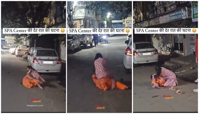 Jaipur SHOCKER! Spa owner dragged, pulled by hair, thrashed by woman worker on road; video emerges (WATCH) shk