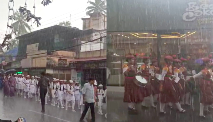 Childrens day rally in heavy rain 1500 children and parents protested at trivandrum