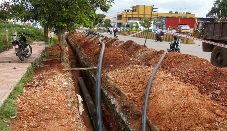 Drinking Water Project at Chamarajanagar A waste of a pipeline costing over 5 crores gvd