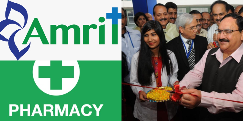 medicines are provided at a discount of up to 50 per cent from MRP Amrit Pharmacy to Govt Hospitals