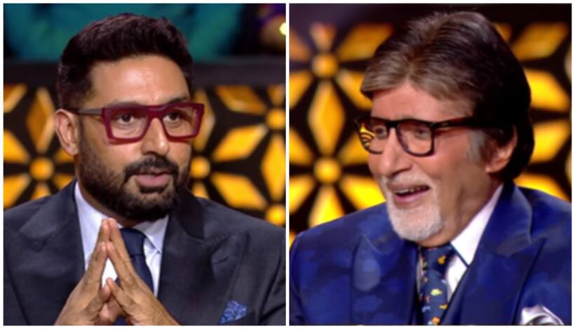 Abhishek Bachchan joins Amitabh Bachchan on KBC 16, mimics ‘saat crore’ in fun promo [WATCH]