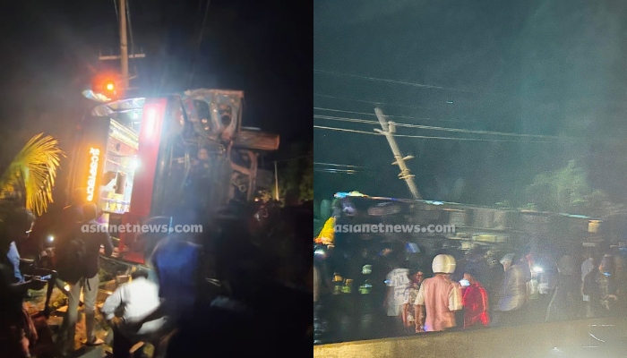 private bus overturned accident in palakkad; Many people injured