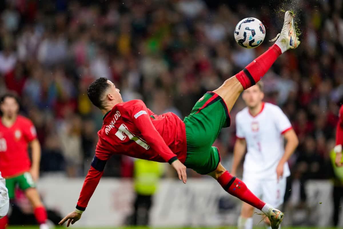 Cristiano Ronaldo's sublime bicycle kick in Portugal's Nations League win over Poland stuns