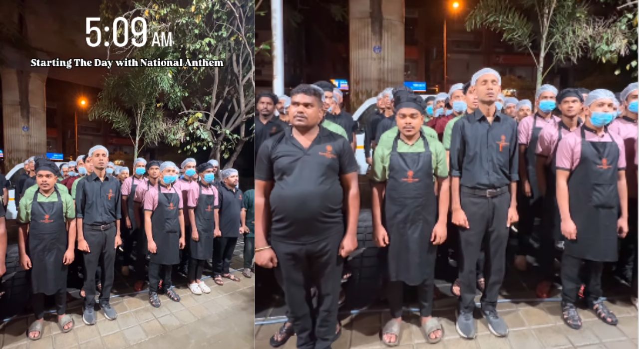 National song is a Daily Custom at The Rameshwaram Cafe before they start work san