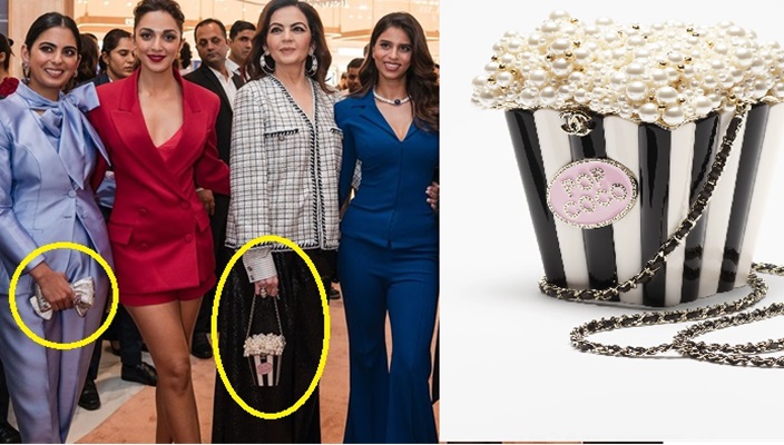 Nita Ambani spotted with Popcorn Minaudiere Bag worth rs 24 lakh ckm